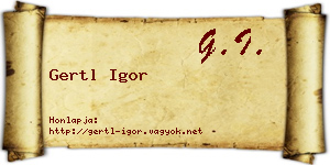Gertl Igor névjegykártya